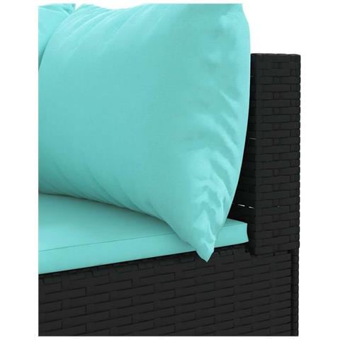 Set Salotto da Giardino con Cuscini 7pz Nero Polyrattan - Foto 9