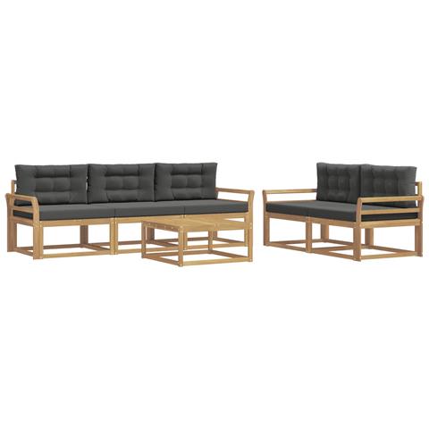 Set di divani da esterno con cuscino 6 pcs Bianco e Antracite - Foto 1