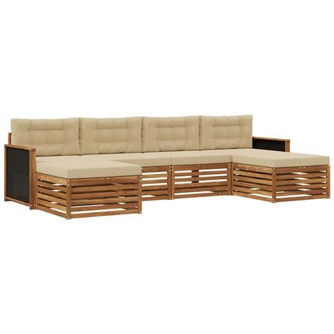 Set divani con cuscino 6 pcs Legno di Acacia Massello - Foto 1