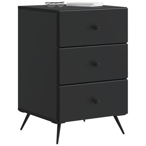 Armadio da Notte Nero 43 x 41 x 66,5 cm Legno ingegnerizzato - Foto 2