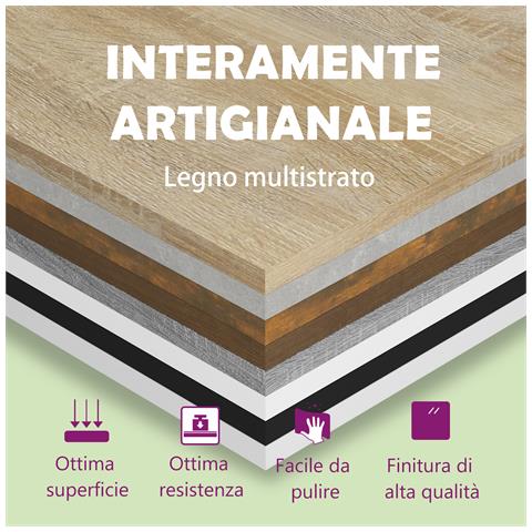 Comodino Grigio Sonoma 30x30x40 cm in Legno Multistrato - Foto 7