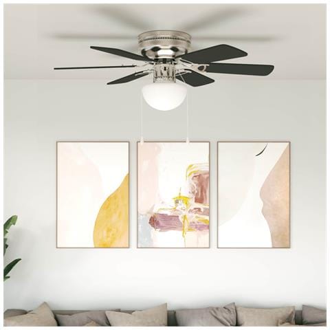 Ventilatore da soffitto con luce Ø 82 cm Nero - Foto 2