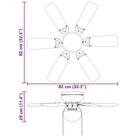 Ventilatore da soffitto con luce Ø 82 cm Nero - Foto 9