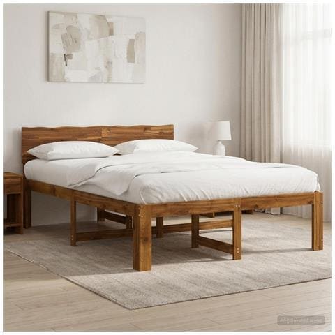 Letto matrimoniale con testiera ROSTOCK Naturale 120 x 200 cm - Foto 2