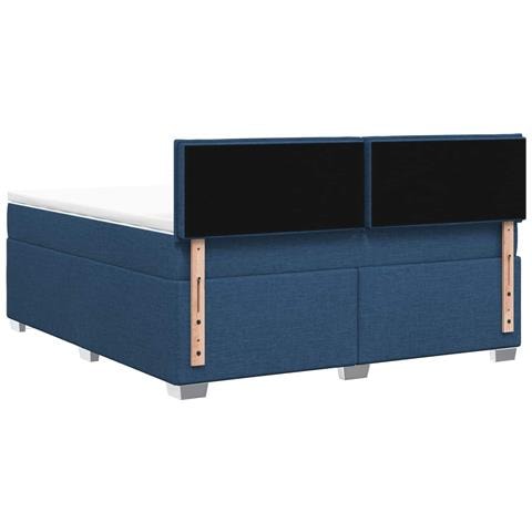 Letto box spring con materasso Blu 140 x 200 cm Tessuto - Foto 2