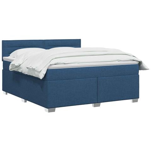 Letto box spring con materasso Blu 140 x 200 cm Tessuto - Foto 10
