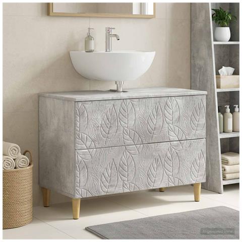 Armadio per Lavabo da Bagno DELFT Grigio Cemento - Foto 2