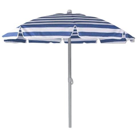 Ombrellone da Spiaggia Diametro cm 180 Blu e Bianco con Custodia - Foto 2