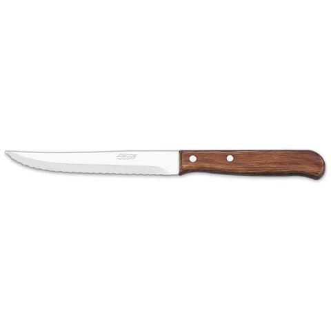 Serie Latina - Coltello Multiuso da cucina - Lama Acciaio Inossidabile Nitrum 130 Mm - Manico Legno Compresso Colore Marrone - Foto 1