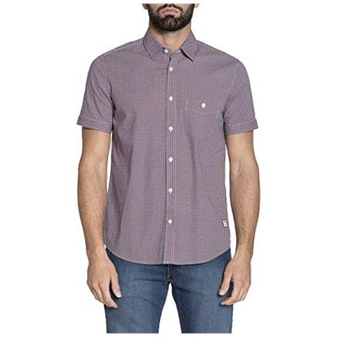 CARRERA JEANS - Carrera Camicia Popeline Stretch Stampato Uomo Tessuto  Fantasia Bianco-rosso-blu S - ePRICE