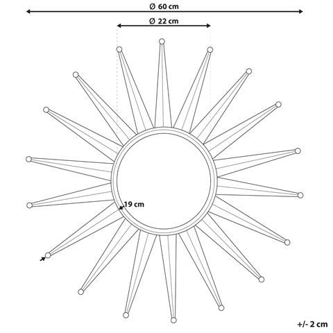 Specchio Da Parete Color Oro Ø60 Cm Perelli - Foto 24