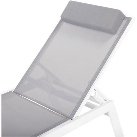 Lettino Da Giardino In Alluminio Con Rivestimento In Tessuto Grigio Catania Ii - Foto 17