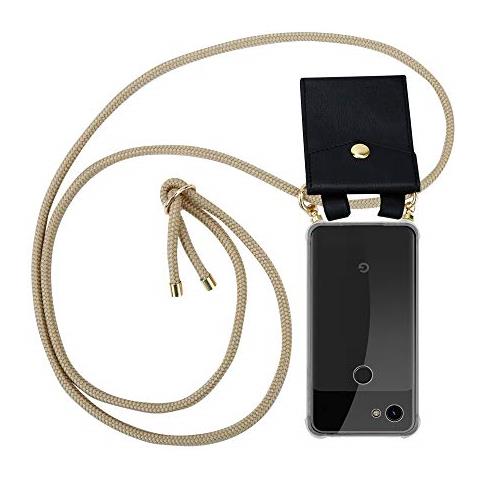 Catena Di Telefoni Cellulari Compatibile Con Google Pixel 3a Xl In Marrone Brillante - Coperchio Protettivo In Silicone Con Anelli D'oro, Cinturino In Corda E Custodia Staccabile - Foto 1