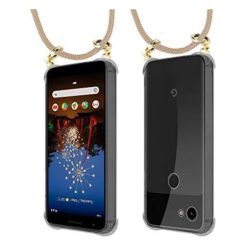 Catena Di Telefoni Cellulari Compatibile Con Google Pixel 3a Xl In Marrone Brillante - Coperchio Protettivo In Silicone Con Anelli D'oro, Cinturino In Corda E Custodia Staccabile - Foto 2