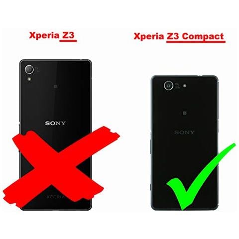 Custodia Compatibile Con Sony Xperia Z3 Compact In Rosso Mela - Coperchio Protettivo In Design Flip Con Chiusura Magnetica - Foto 2