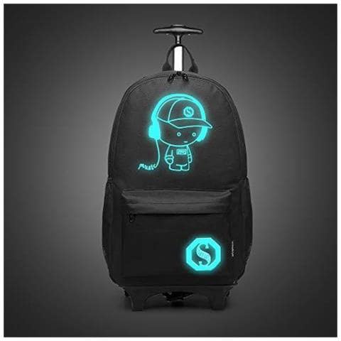Bambini Valigia Dei Bagagli Luminoso Musica Bambini Laptop Backpack Cabin Ruote Viaggio Di Lavoro A Ruote Di Rotolamento Del Carrello Di Caso Della Mano 25l (nero)  - Foto 4
