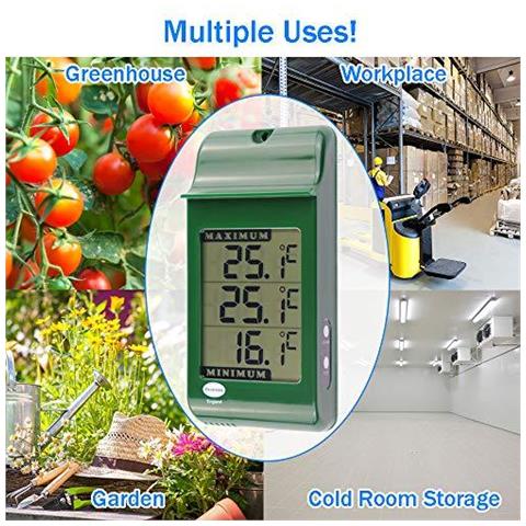 Serra Digital Max Min Termometro - Monitor Massimo E Minimo Temperature Per Luso In Serra O Giardino Casa Coperta Da Esterno Serra Accessori Facilmente Parete - Foto 4