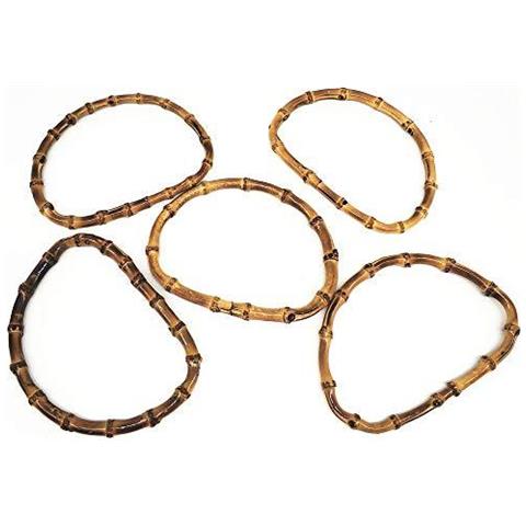 5 Paia Maniglie Di Legno Di Bamb Del Sacchetto Di Mano Borsa - Foto 2