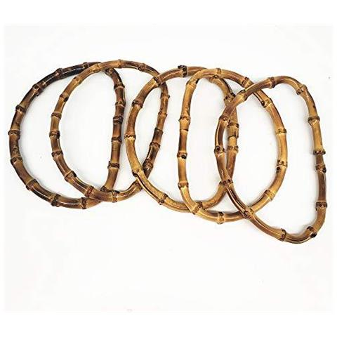 5 Paia Maniglie Di Legno Di Bamb Del Sacchetto Di Mano Borsa - Foto 4