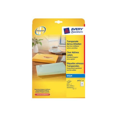 J4721-25, Trasparente, A inchiostro, Poliestere, 63.5 x 29.6 mm - Foto 1