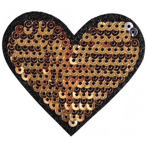 Toppa Fusibile Con Strass 5 X 4,5 Cm - Cuore - Foto 1