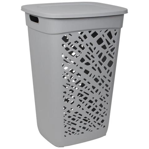 Portabiancheria Alméria - 60 L - Con Coperchio - Grigio Cemento - 42,8 X 36,2 X 62,8cm - Foto 1