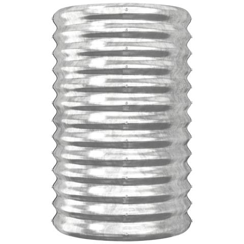 Vaso Giardino Acciaio Verniciato a Polvere 40x40x68 cm Argento - Foto 3