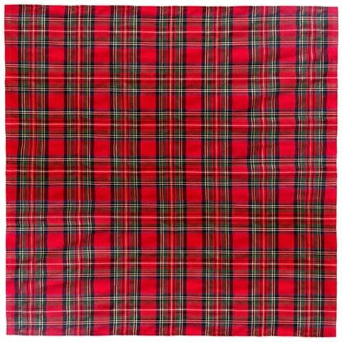 Tovaglia Cucina Soggiorno Misto Cotone Fantasia Tinto In Filo Con Lurex Mod. Natalina Scozzese Centrino Rosso - Foto 1