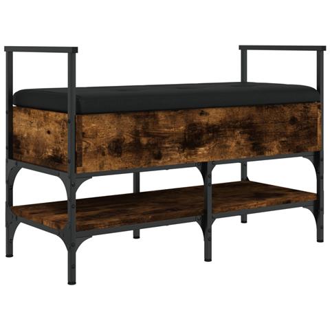 Panca Porta Scarpe Rovere Fumo 85,5x42x57,5cm Legno Multistrato - Foto 2