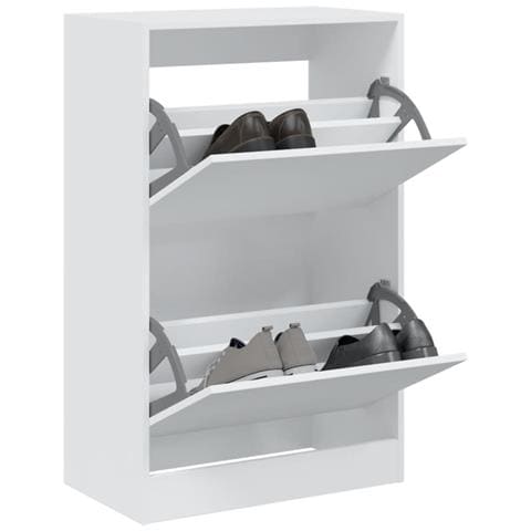 Scarpiera Bianca 60x34x96,5 Cm In Legno Multistrato - Foto 1