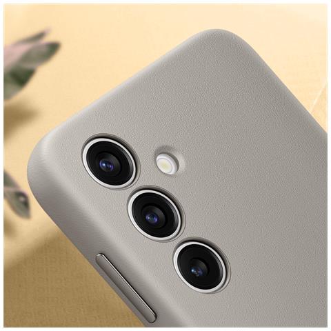 Cover Per Samsung Galaxy S24 Plus Pelle Vegetale Fotocamera Protetta, Grigio - Foto 5