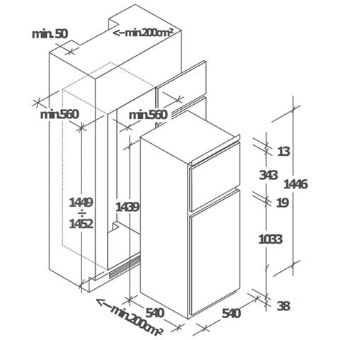 Frigorifero Doppia Porta CELDP2450H Classe E Capacità Lorda 205 Litri Colore Bianco - Foto 8