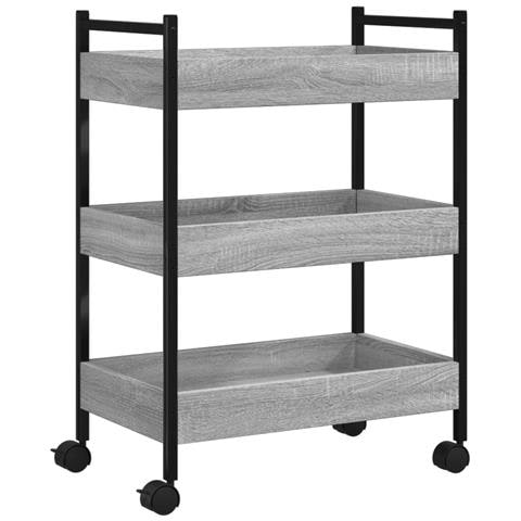 Carrello Da Cucina Grigio Sonoma 50x30x70 Cm Legno Multistrato - Foto 2