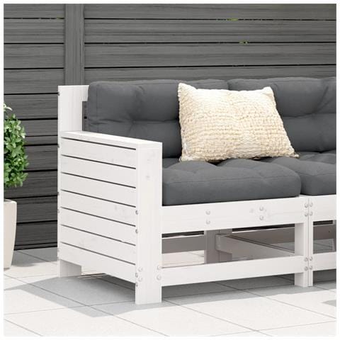 Divano senza Braccioli da Giardino Bianco 69x62x70,5 cm Pino - Foto 1