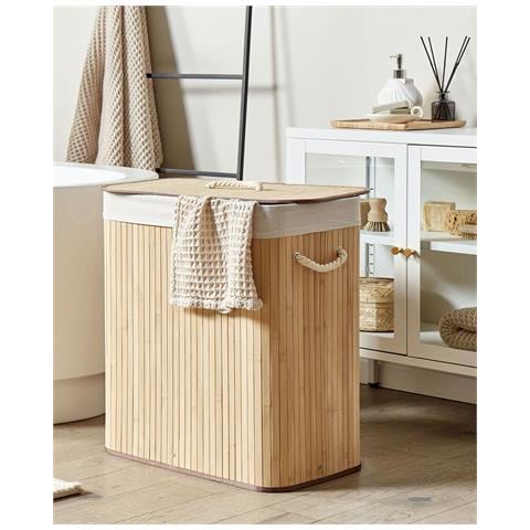 Cestino Kandy Legno Di Bambù Marrone Chiaro 100 L - Foto 8