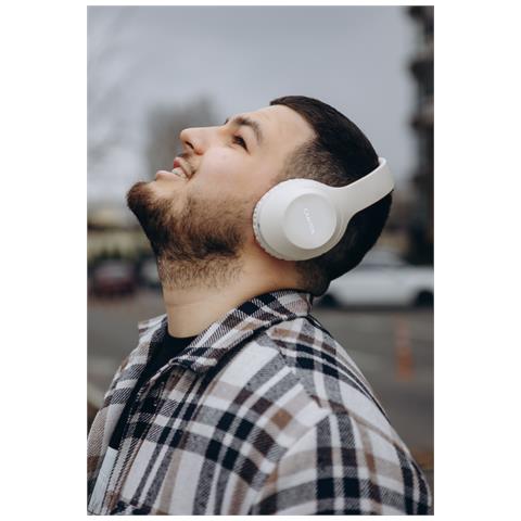 Canyon CNS-CBTHS3BE cuffia e auricolare Con cavo e senza cavo A Padiglione Chiamate /Musica /Sport /Tutti i giorni Bluetooth Bianco - Foto 2