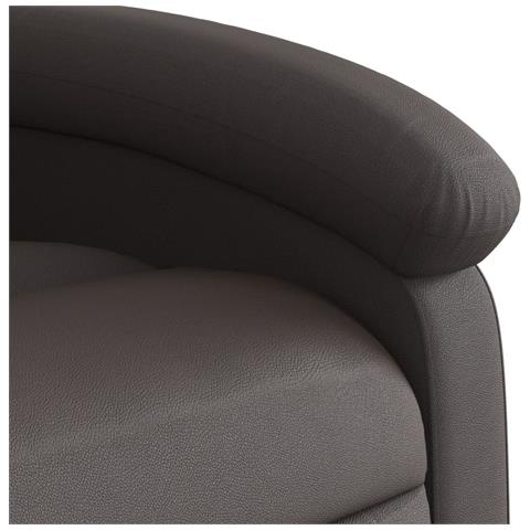 Poltrona Reclinabile Massaggiante Marrone Scuro In Vera Pelle - Foto 8