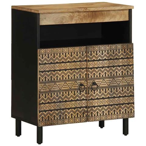 Credenza 60x33,5x75 Cm In Legno Massello Di Mango Grezzo - Foto 1