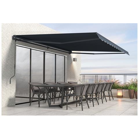 Tenda Da Sole 4x3m - - Vecchio - Retrattile - Idrorepellente - Grigio - Tessuto Premium 320m² - Anti-uv - Superficie Coperta 12m² - Grigio - Foto 1