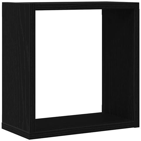 Mensole Parete Cubo 4 pz Rovere Nero 30x15x30 cm Truciolato - Foto 2
