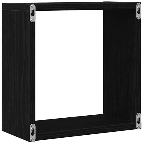 Mensole Parete Cubo 4 pz Rovere Nero 30x15x30 cm Truciolato - Foto 9