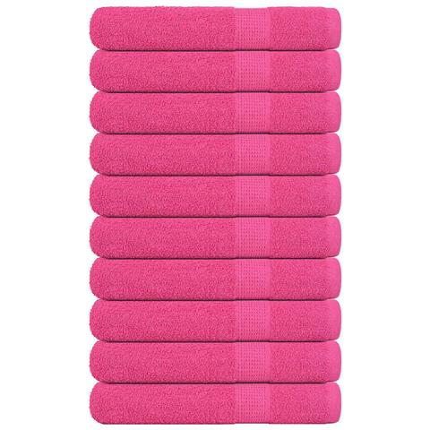 Asciugamani 10 Pz Rosa 100x200 Cm 360 G/m 100% Cotone - Foto 1