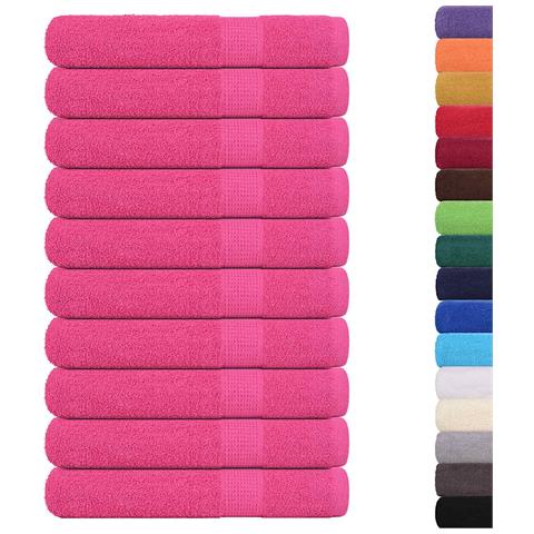 Asciugamani 10 Pz Rosa 100x200 Cm 360 G/m 100% Cotone - Foto 2