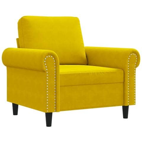 Poltrona Giallo 60 Cm Velluto - Foto 2