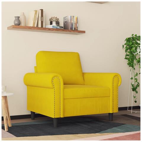 Poltrona Giallo 60 Cm Velluto - Foto 3