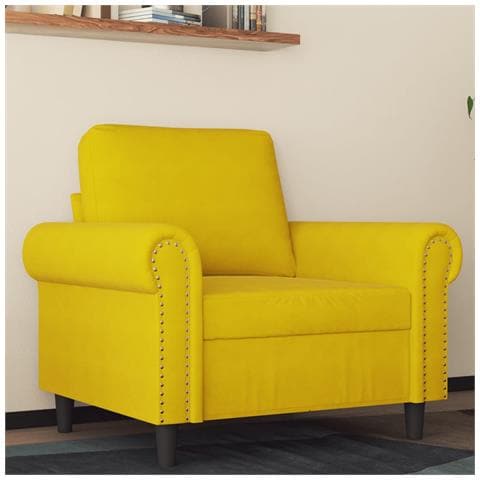 Poltrona Giallo 60 Cm Velluto - Foto 1