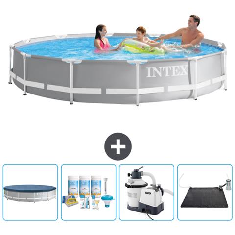 Piscina Fuori Terra - In Giro - 366x366x76 Cm - Grigio - Include Accessori Coordinati Cb62 - Foto 1