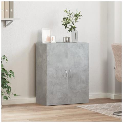 Lusso Casadino -  Schedario Grigio Cemento 60x32x77,5 Cm In Legno Multistrato - Foto 2