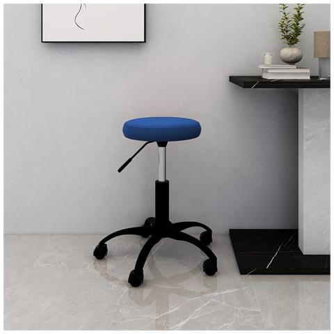 Sedia Girevole Da Ufficio Blu In Velluto - Foto 7