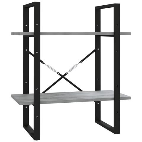 Libreria A 2 Ripiani Grigio Sonoma 60x30x70cm Legno Multistrato - Foto 1